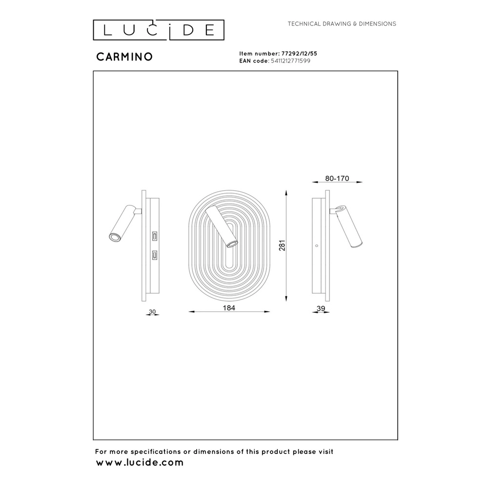 Design-Wandlampe Carmino Terrakotta Lucide 5411212771599