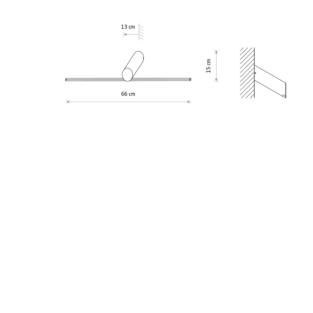 Bildlampe Slash Led Schwarz 66 cm Lyora 5903139114318