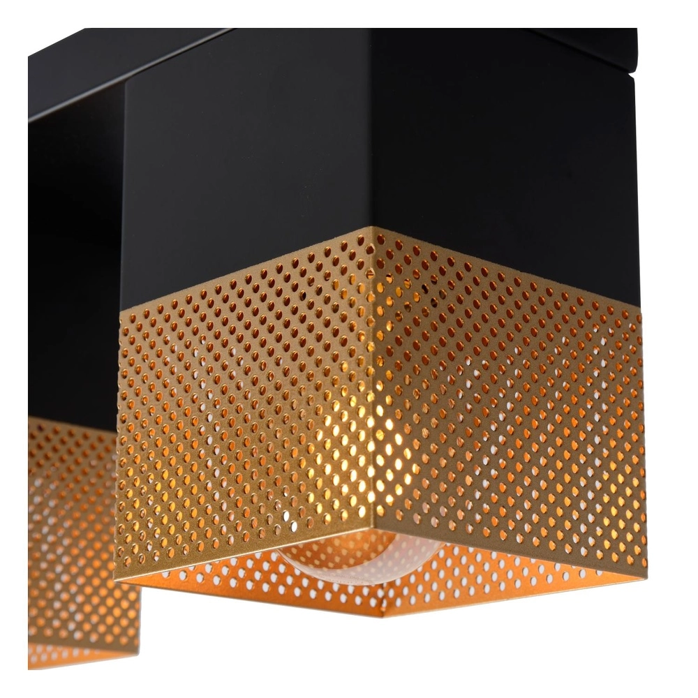 Design-Deckenlampe Renate Schwarz mit Gold Lucide 5411212211255