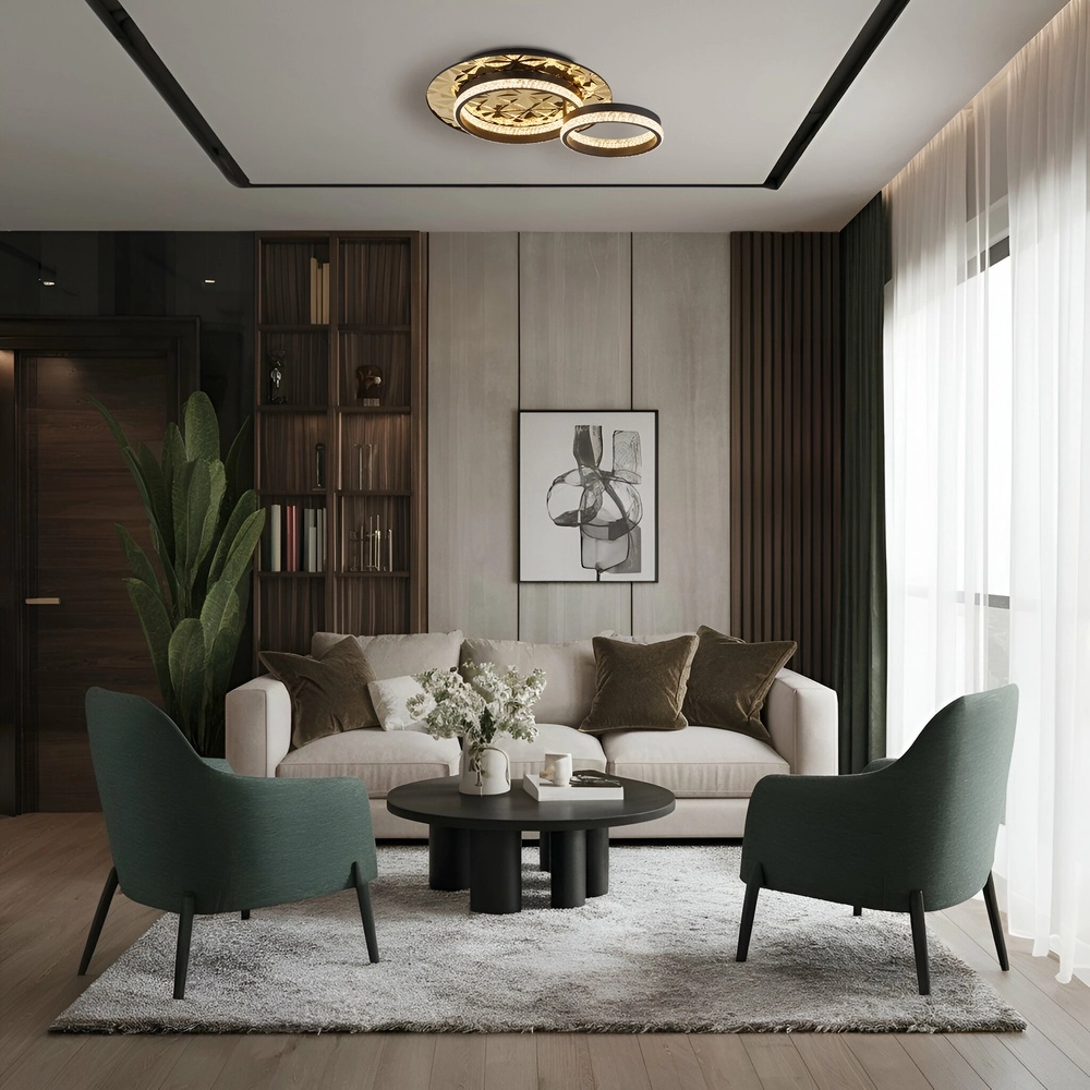 Design-Deckenlampe Della Ii Schwarz mit Gold Globo 9007371575190