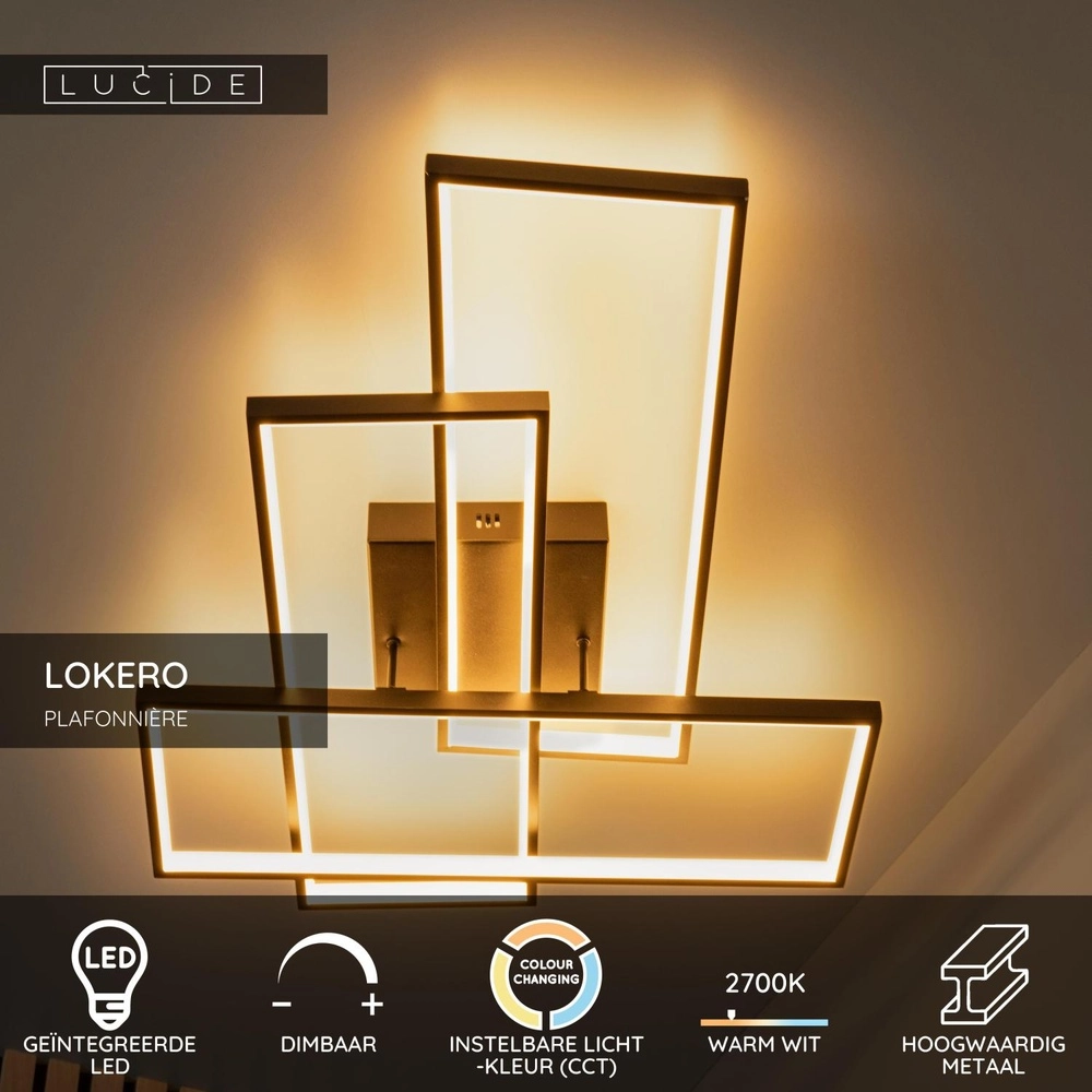 Design-Deckenlicht Lokero Schwarz Lucide 5411212782953