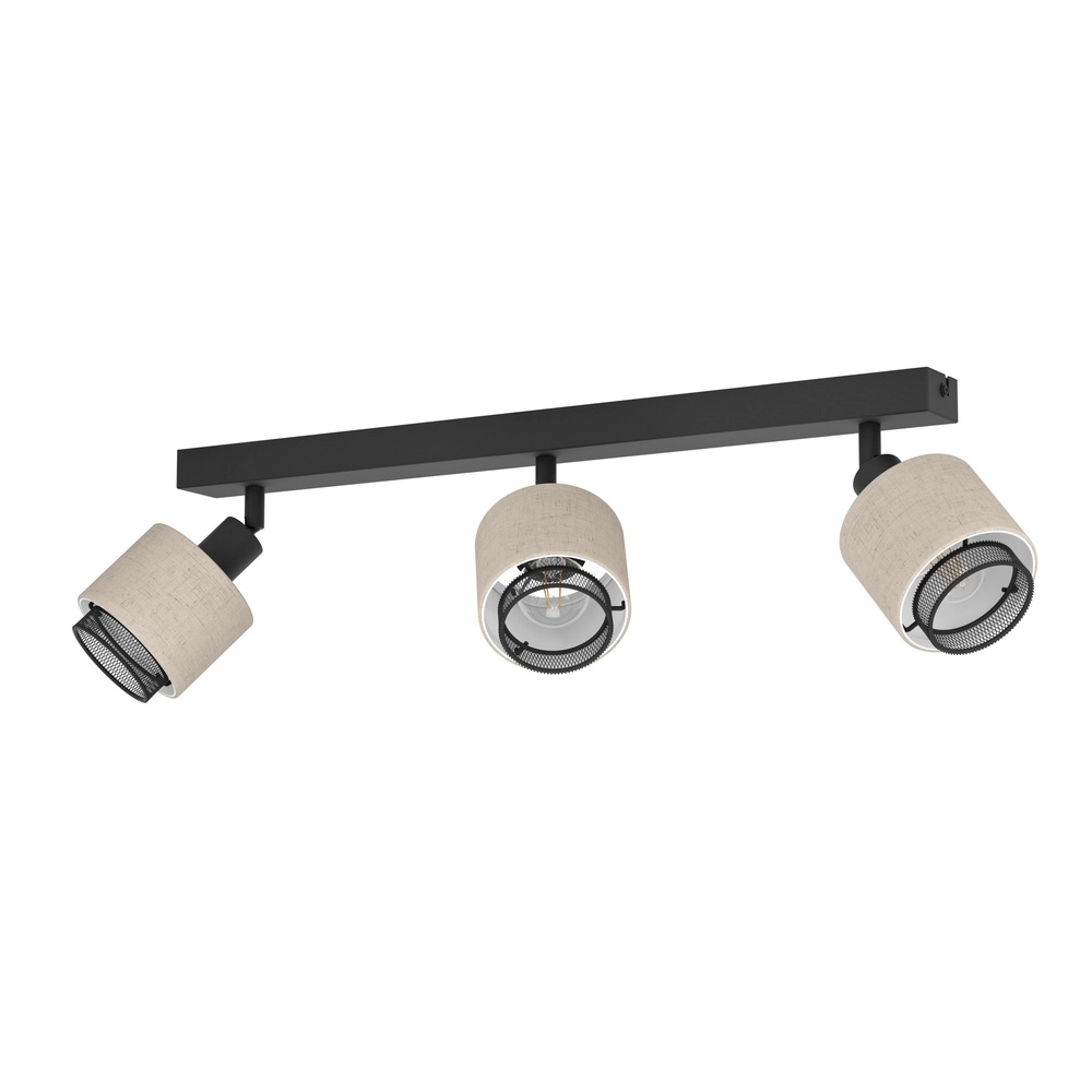 Japandi Deckenlampe Rosley 3L – schwarz mit Creme