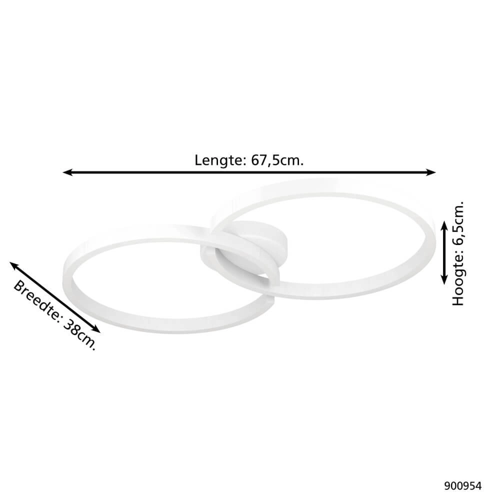 Weiß LED-Deckenleuchte Amandolo 2 Ringe Eglo 9008606275069