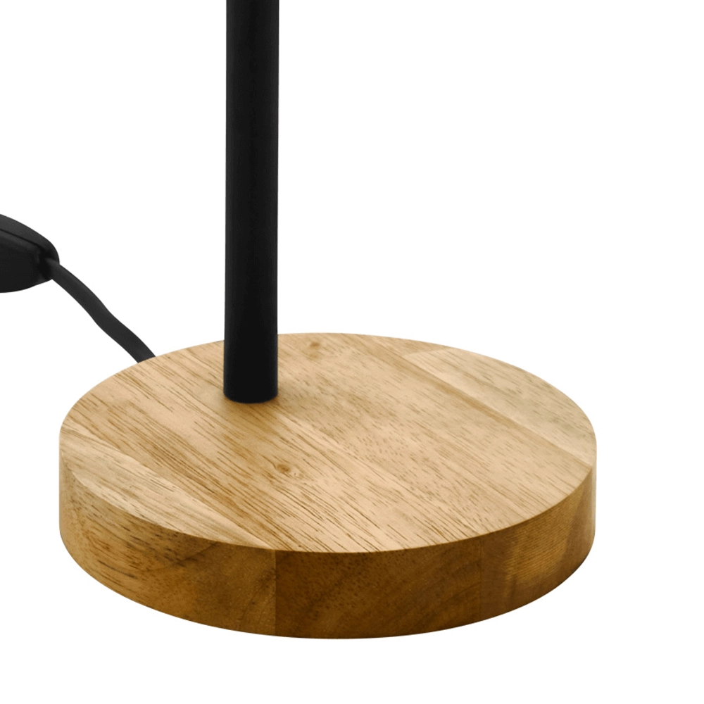 Ländliche Schreibtischlampe Veradal schwarz mit Holz Eglo 9002759988319