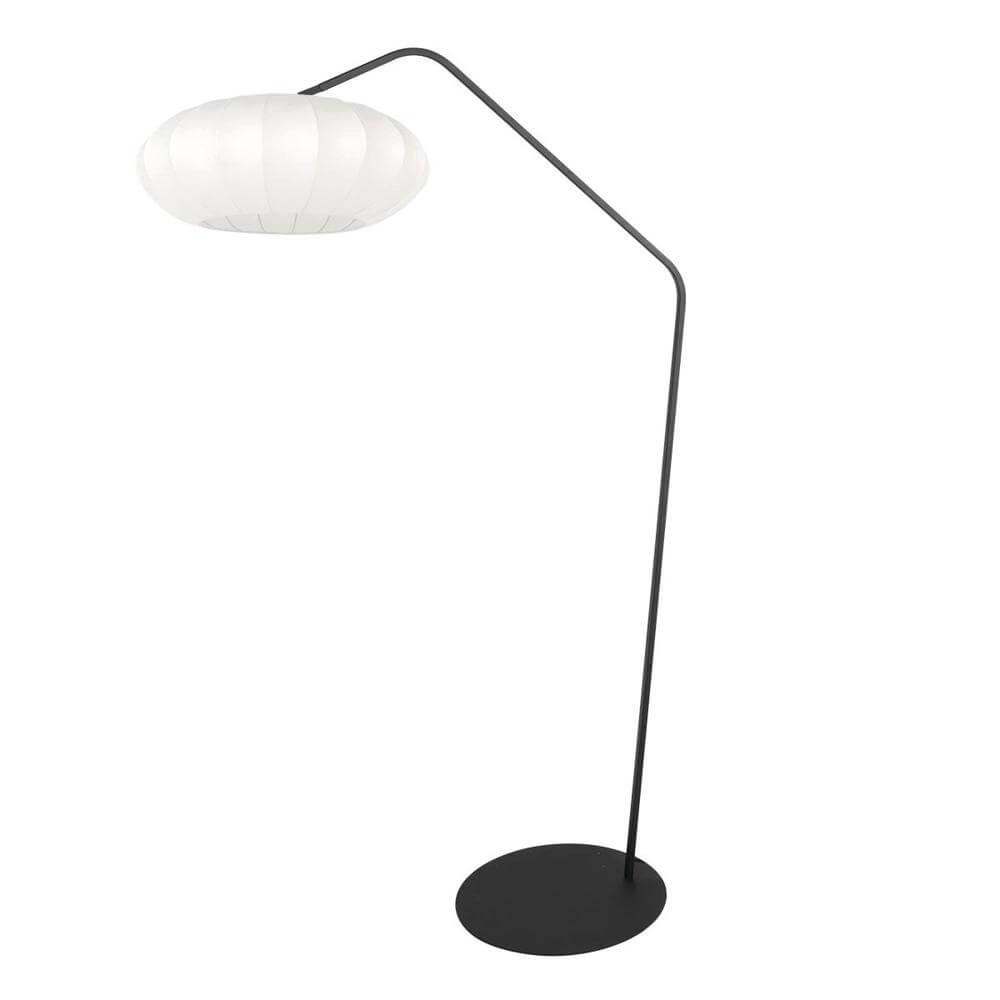 Stehlampe Zig-Zag schwarz mit weißem Schirm Ø 60cm Steinhauer 8712746179309