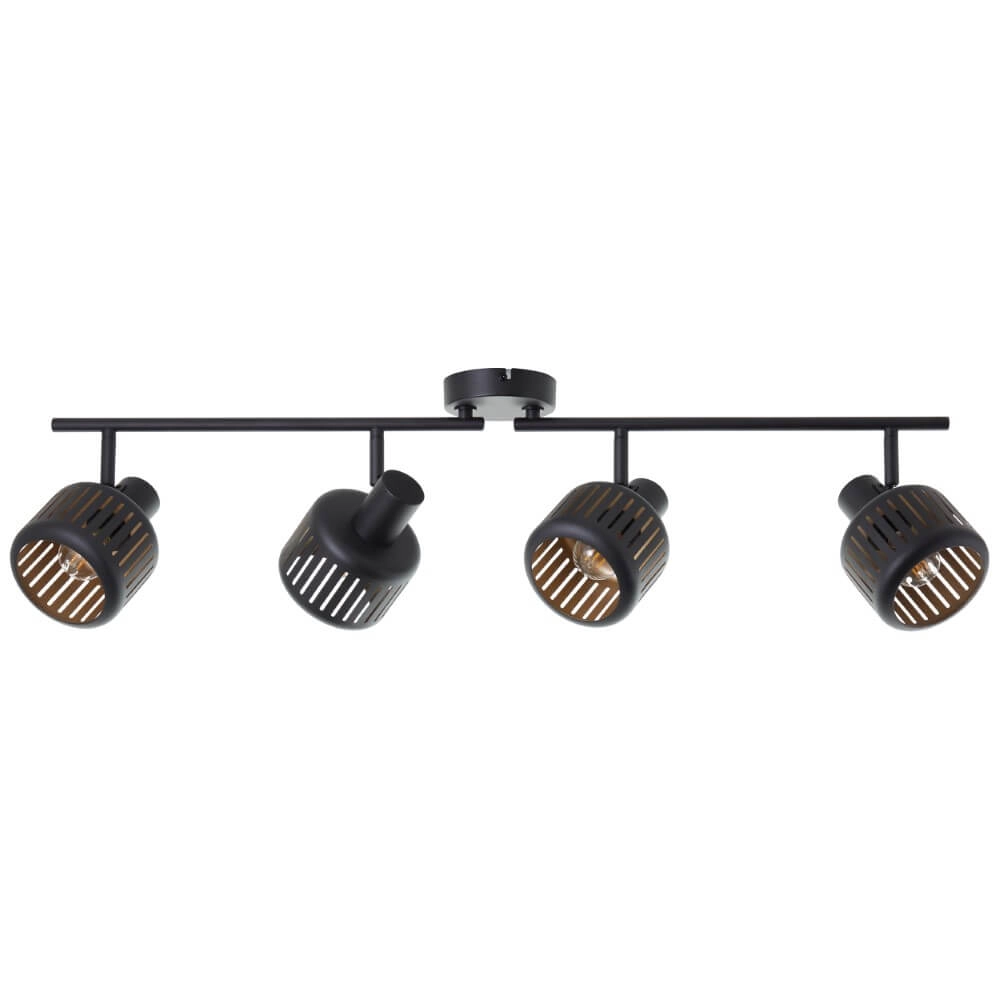 Deckenleuchte mit 4 Leuchten Tyas schwarz mit gold Brilliant 4004353424359
