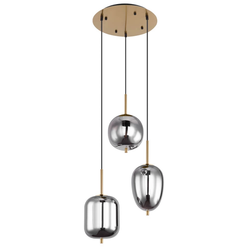 Goldene Pendelleuchte Blacky I 3-flammig Globo 9007371428038