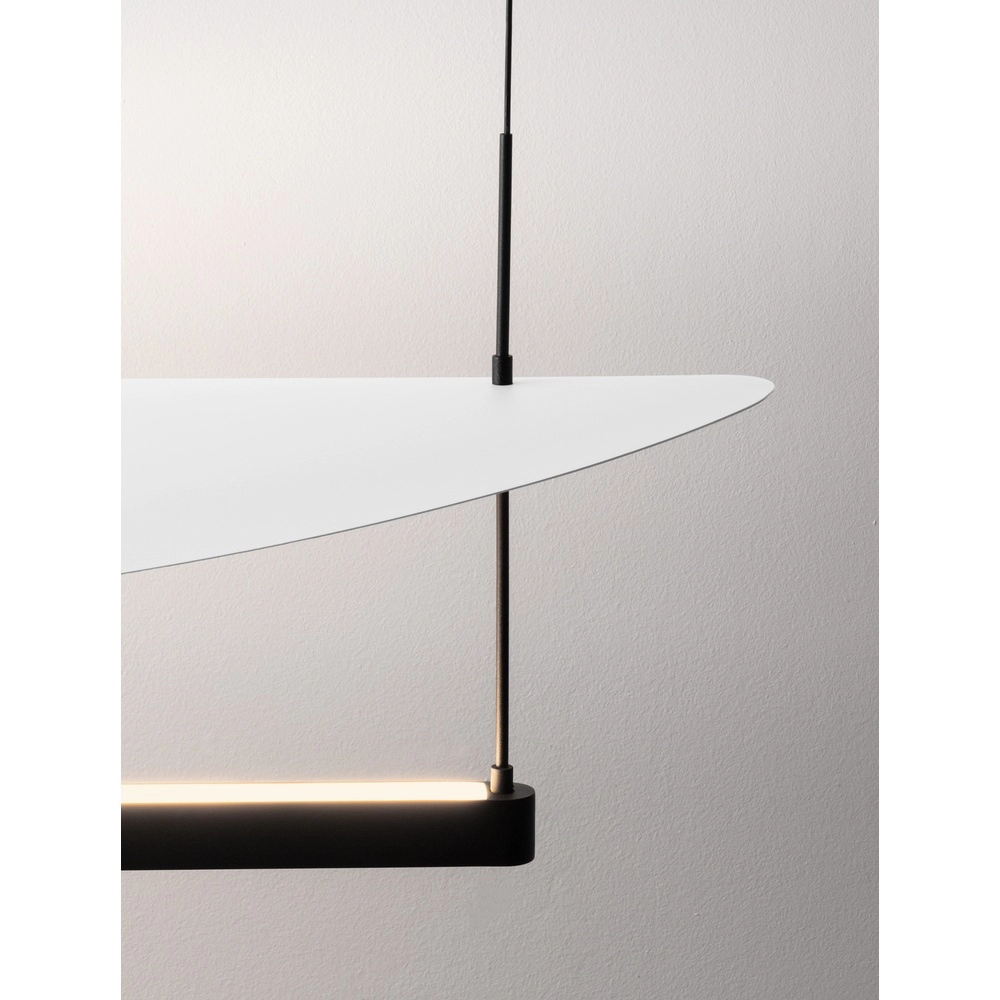 Design-Pendelleuchte Diona oval schwarz mit weiß Lyora 5212017451484
