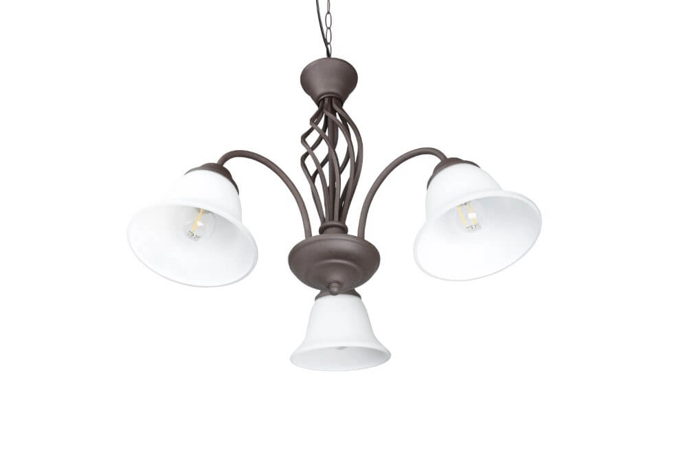 Leuchter Rustica 55cm 3-helles Rostbraun