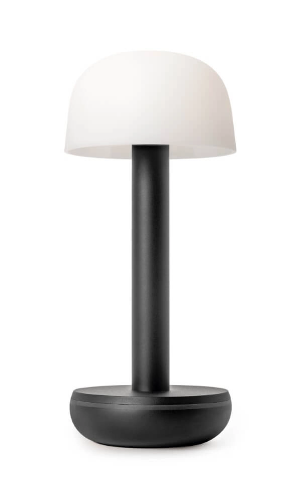 Wiederaufladbare Tischlampe Two Black Frosted