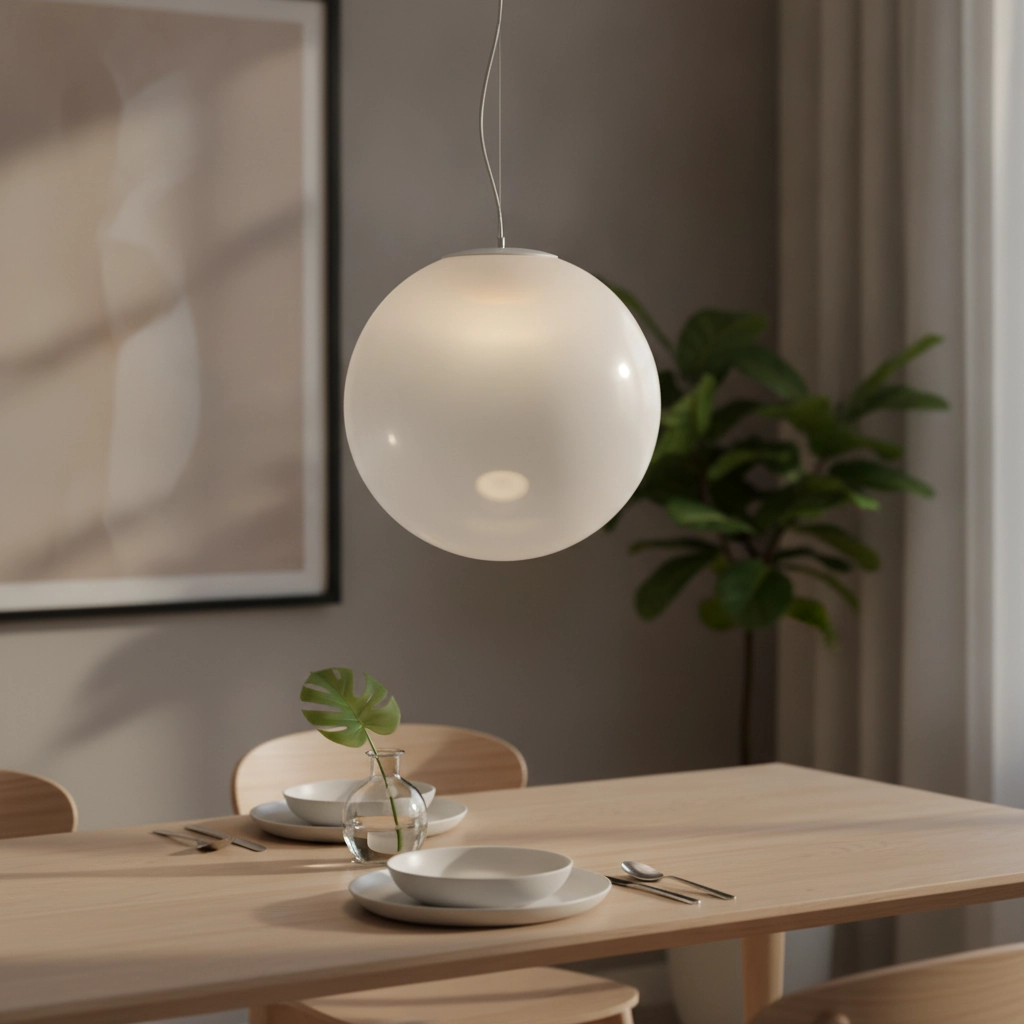 Weiße Pendelleuchte Bolita Glühbirne Ø 30cm