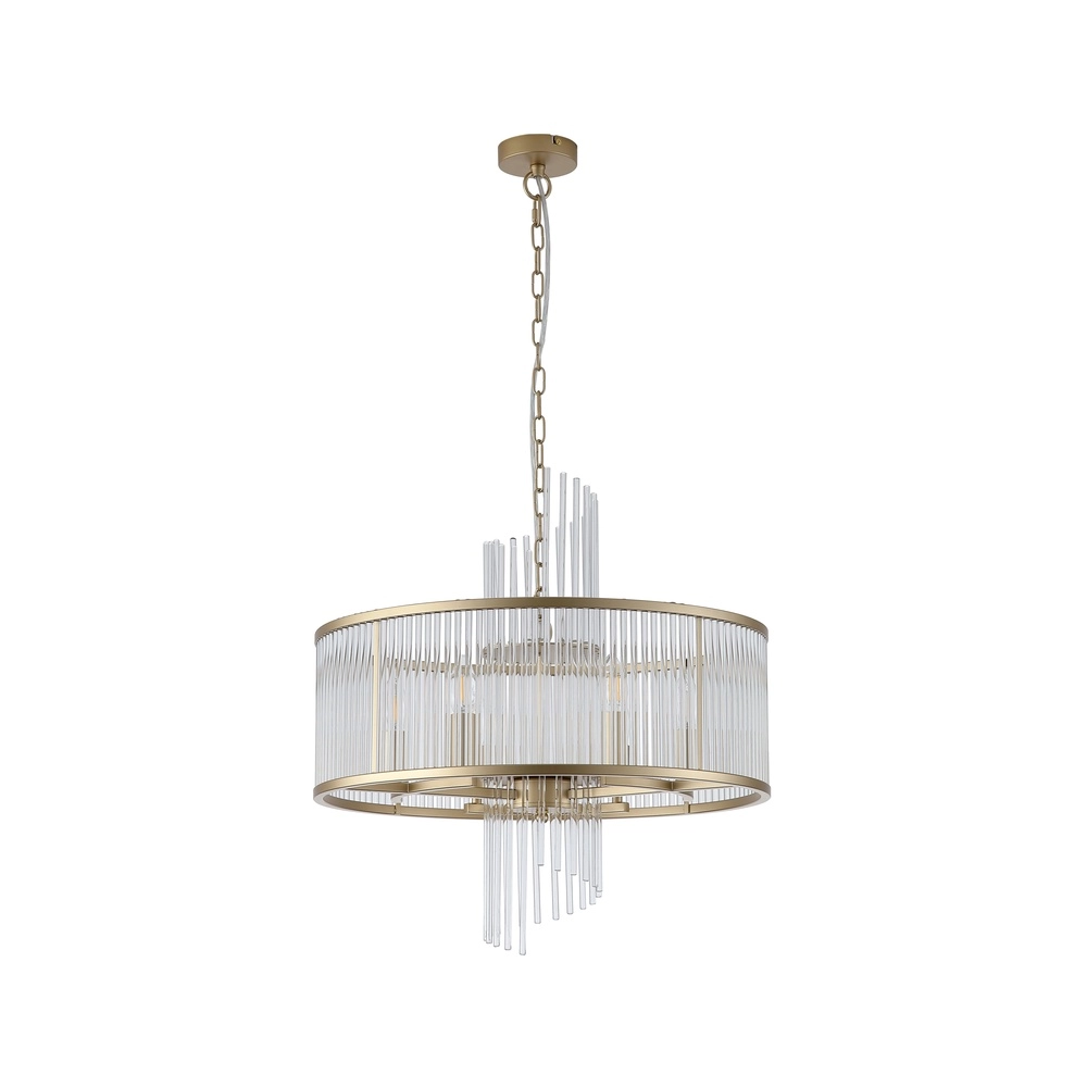 Pendelleuchte Lara gold mit Klarglas Ø 55cm Searchlight 5053423301457