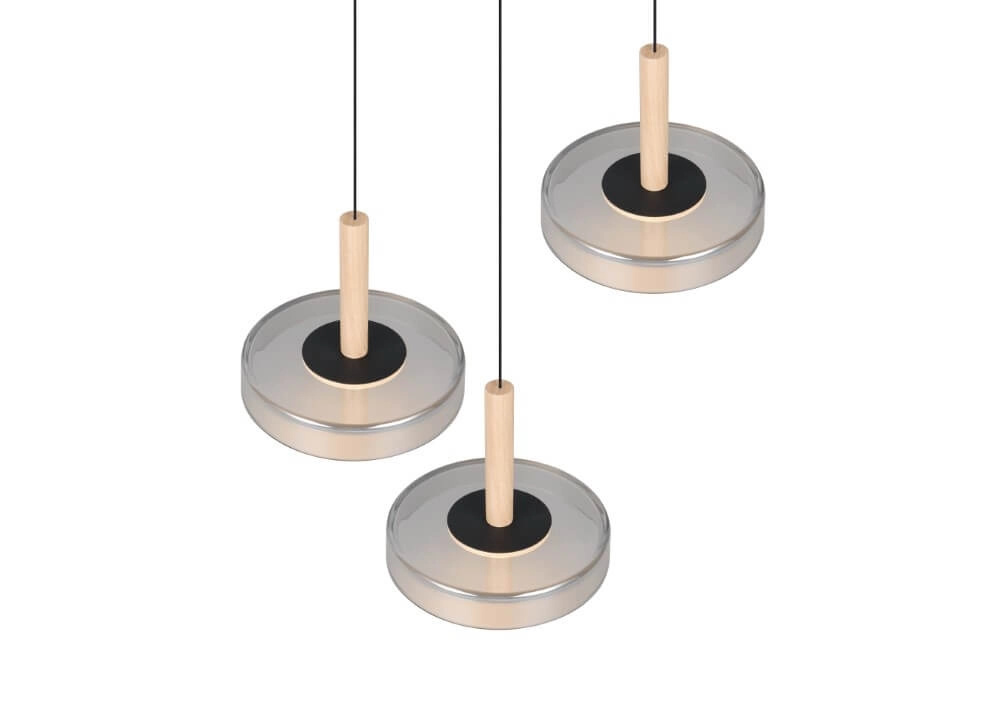3-flammige LED-Hängelampe Celeste Rauchglas Trio 4017807616897