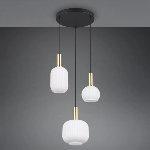 Hängelampe für das Esszimmer Diva 3-flammig – weißes Glas Trio 4017807614503