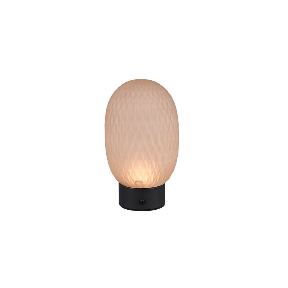 Tischlampe Facette schwarz mit Braunglas Trio 4017807643541