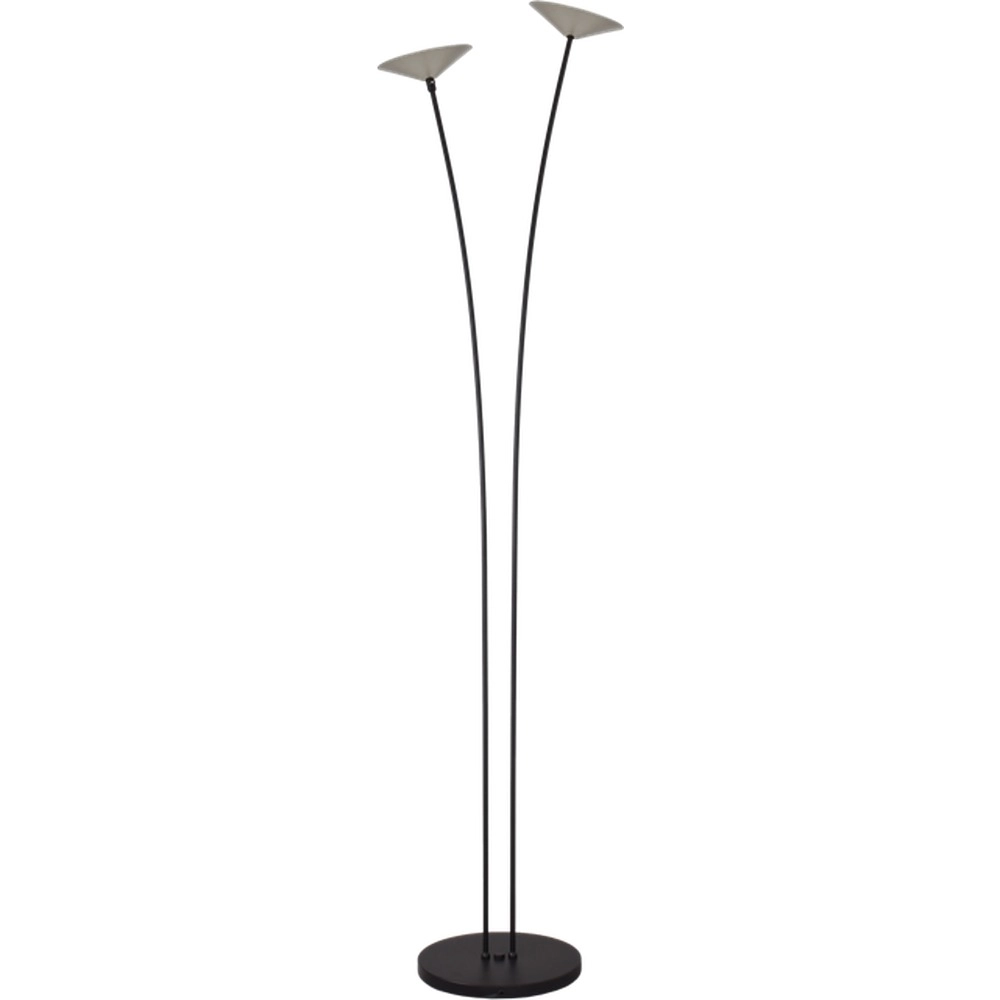 2-Licht Stehlampe Ceppo Schwarz mit Nickel