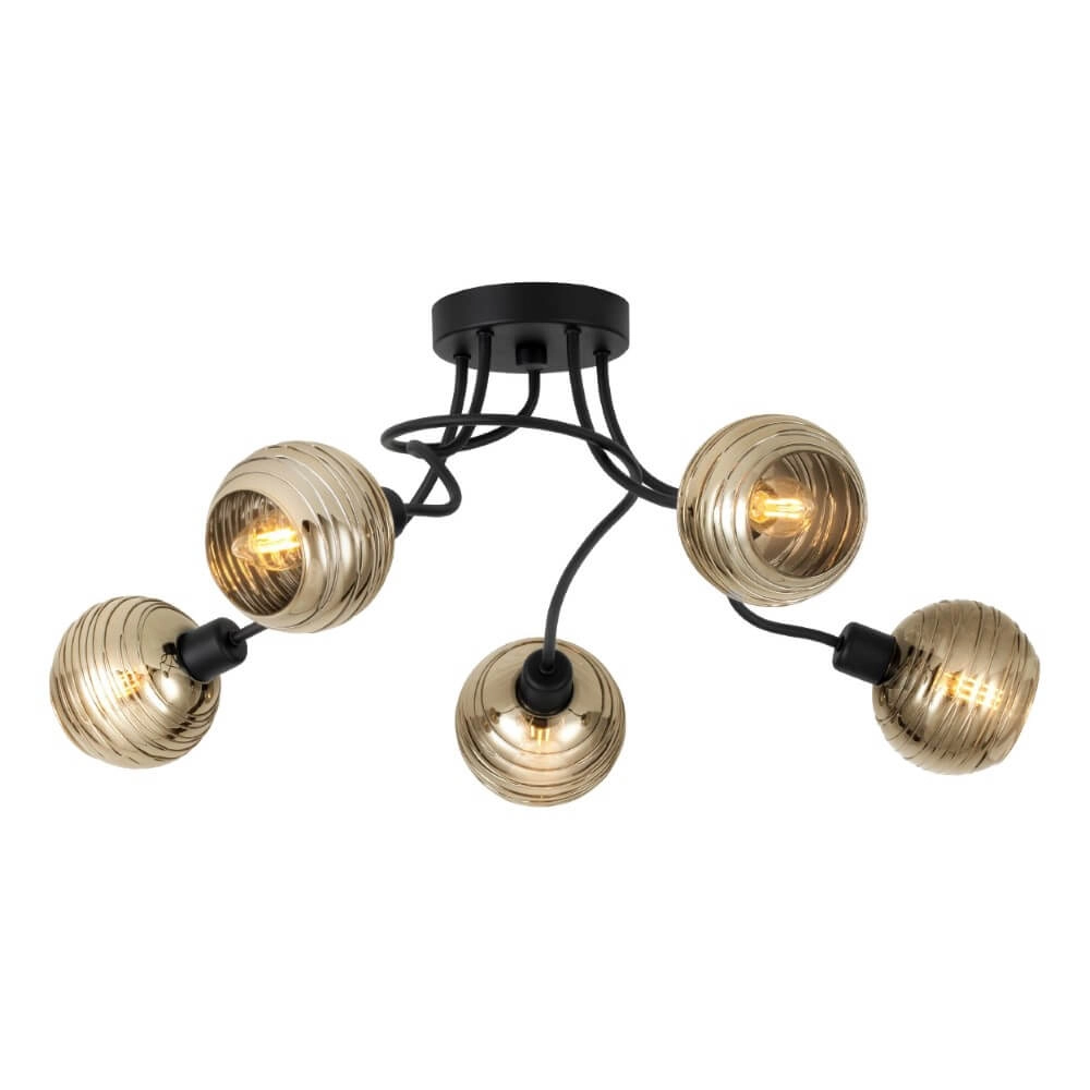 Schwarze Deckenleuchte Creppo 5-Licht Stars of Light 9002759396916