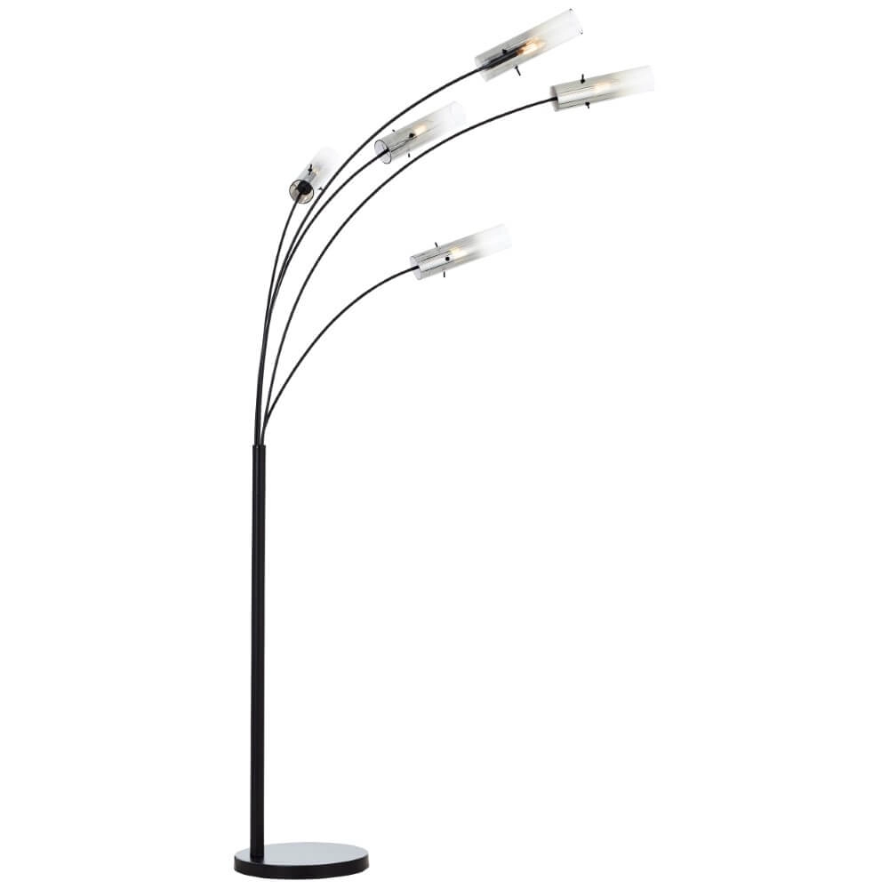 Stehlampe Glasini schwarz mit Rauchglas Brilliant 4004353429545