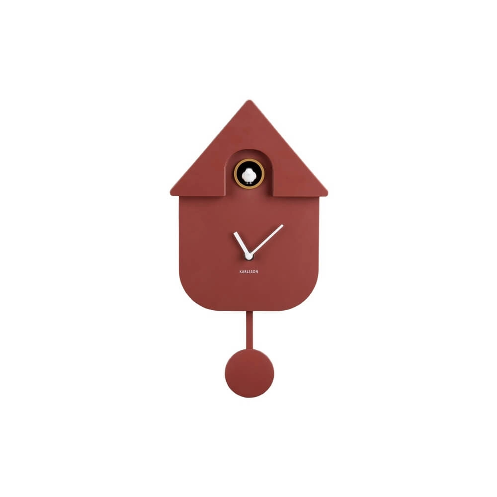 Wanduhr Modern Cuckoo Ockerrot