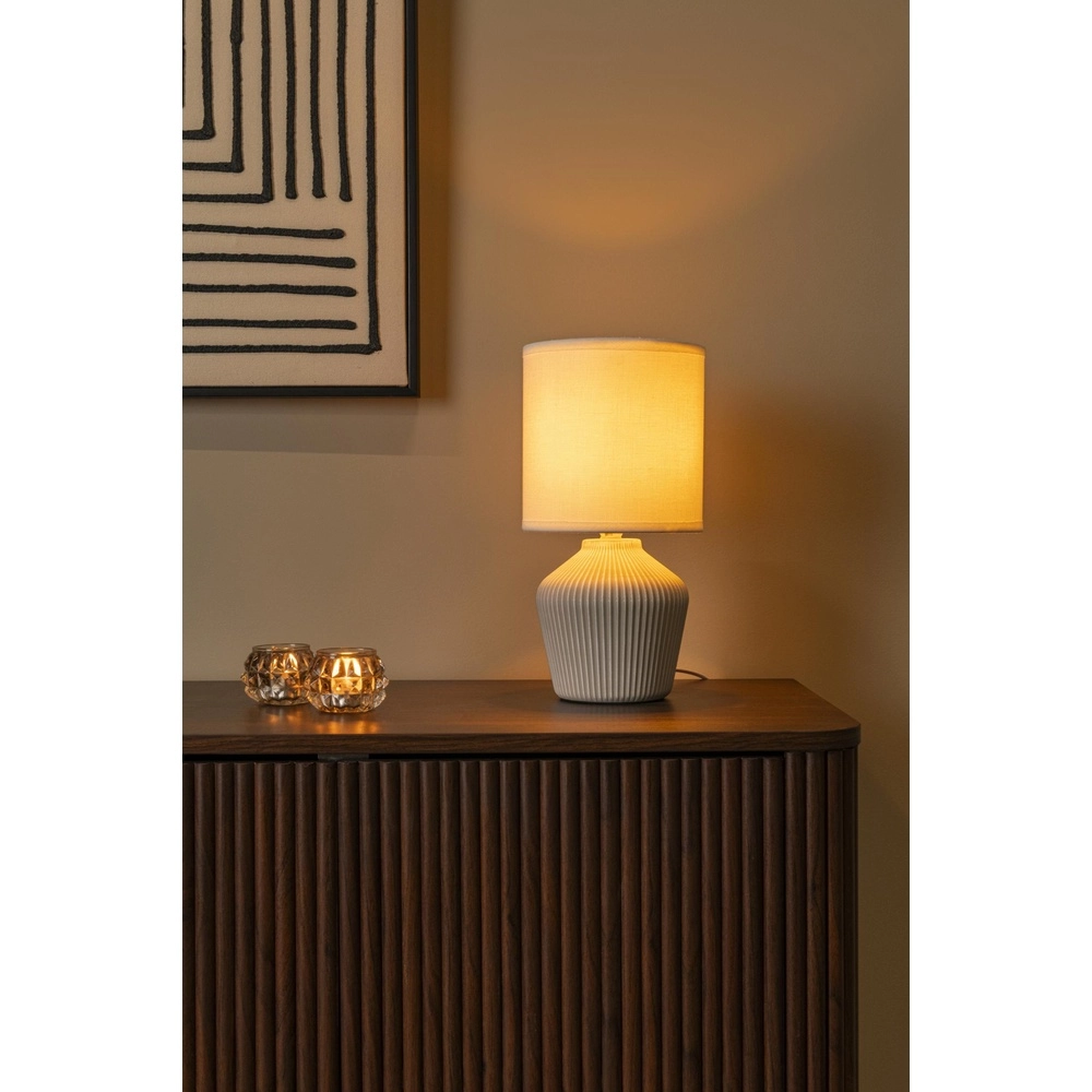 Wunderschöne Tischlampe Filiz Ø 16 cm Creme Lucide 5411212470348