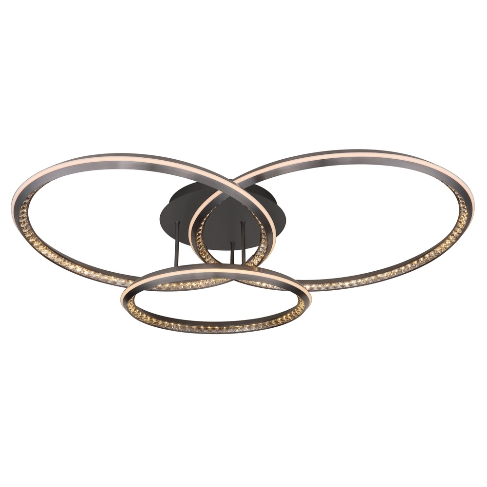 Design-Deckenlampe Alaina 3 Ringe aus Grau Globo 9007371474882