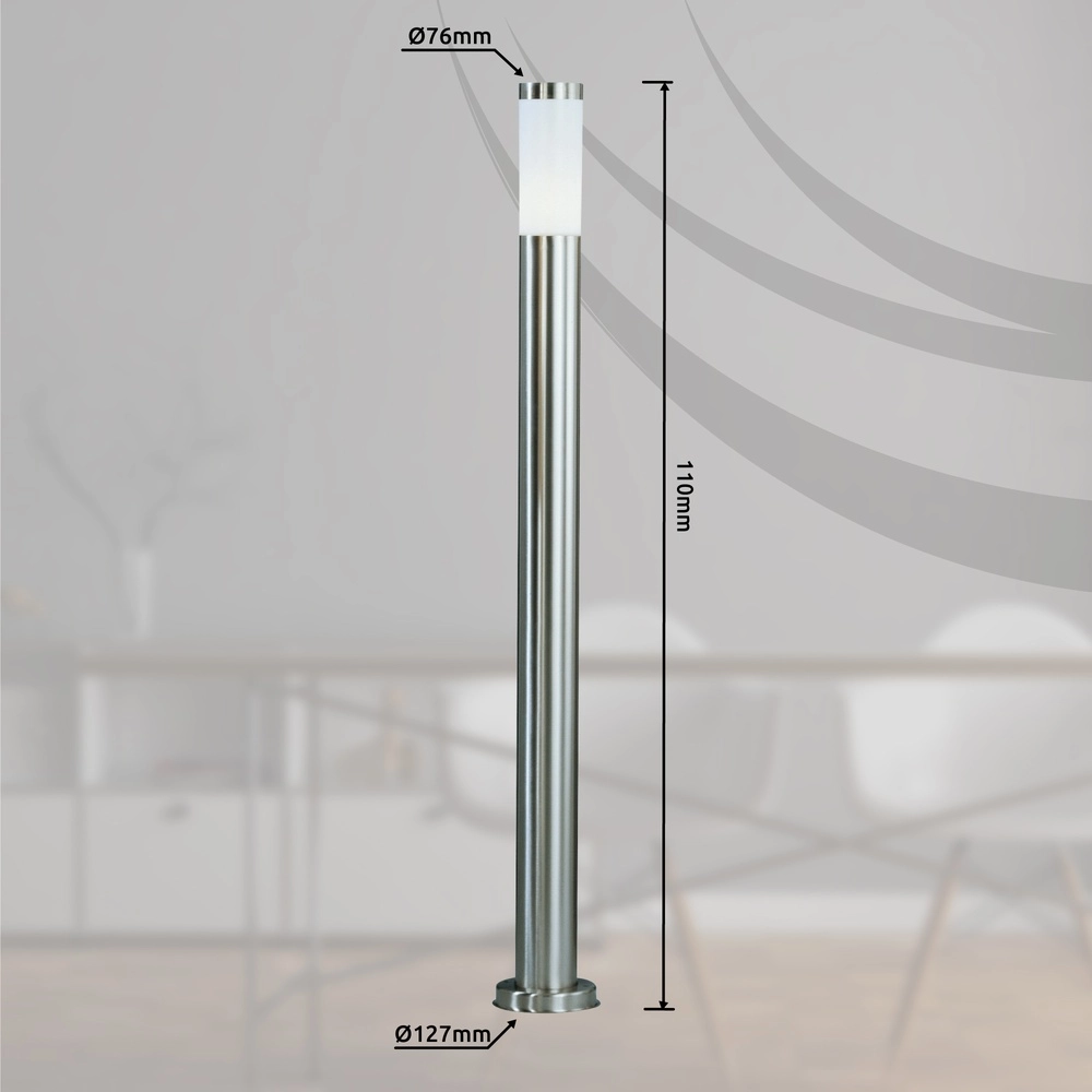 Wegbeleuchtung Boston Led Edelstahl mit Weiß – 8,8W – 3000K Globo 9007371294329