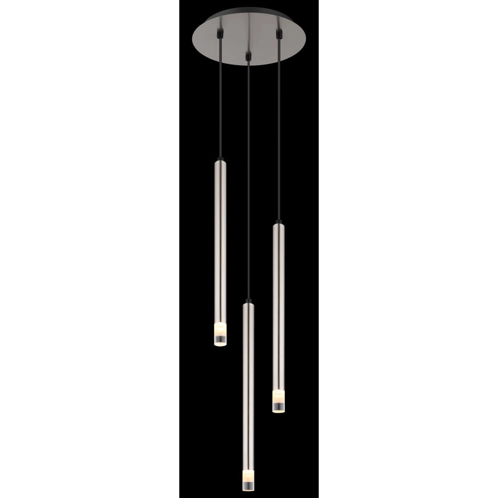 Design-Pendelleuchte Ryan 3-flammiges Nickel Globo 9007371484041
