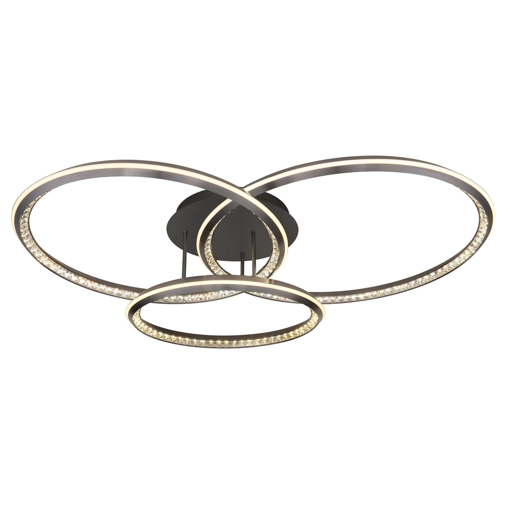 Design-Deckenlampe Alaina 3 Ringe aus Grau