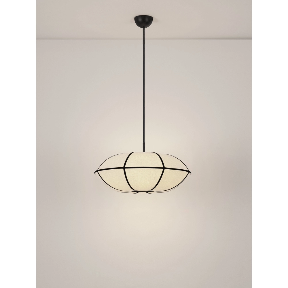 Pendellampe Brera schwarz mit weißem Ø 70 cm Lyora 5212017493576