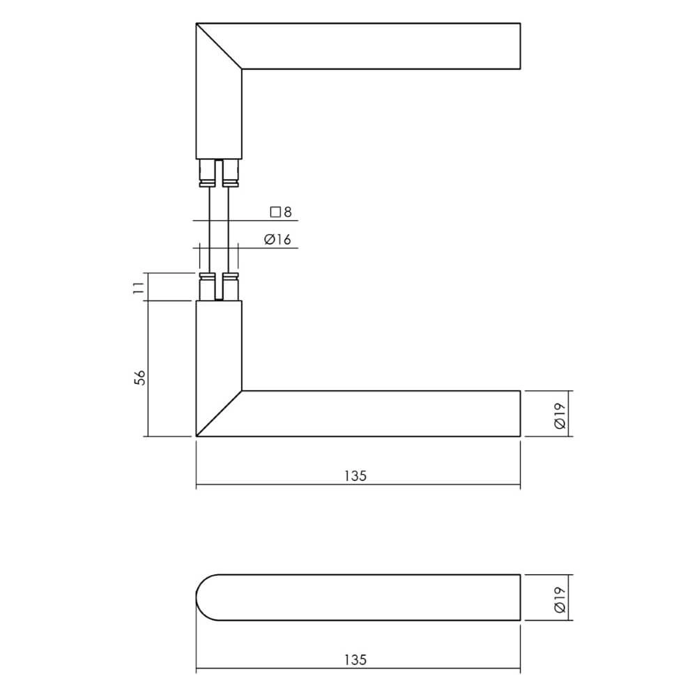 Türbeschlagsatz hinten quadratisch Backura Kernzugschutz Edelstahl Intersteel 8714186539996