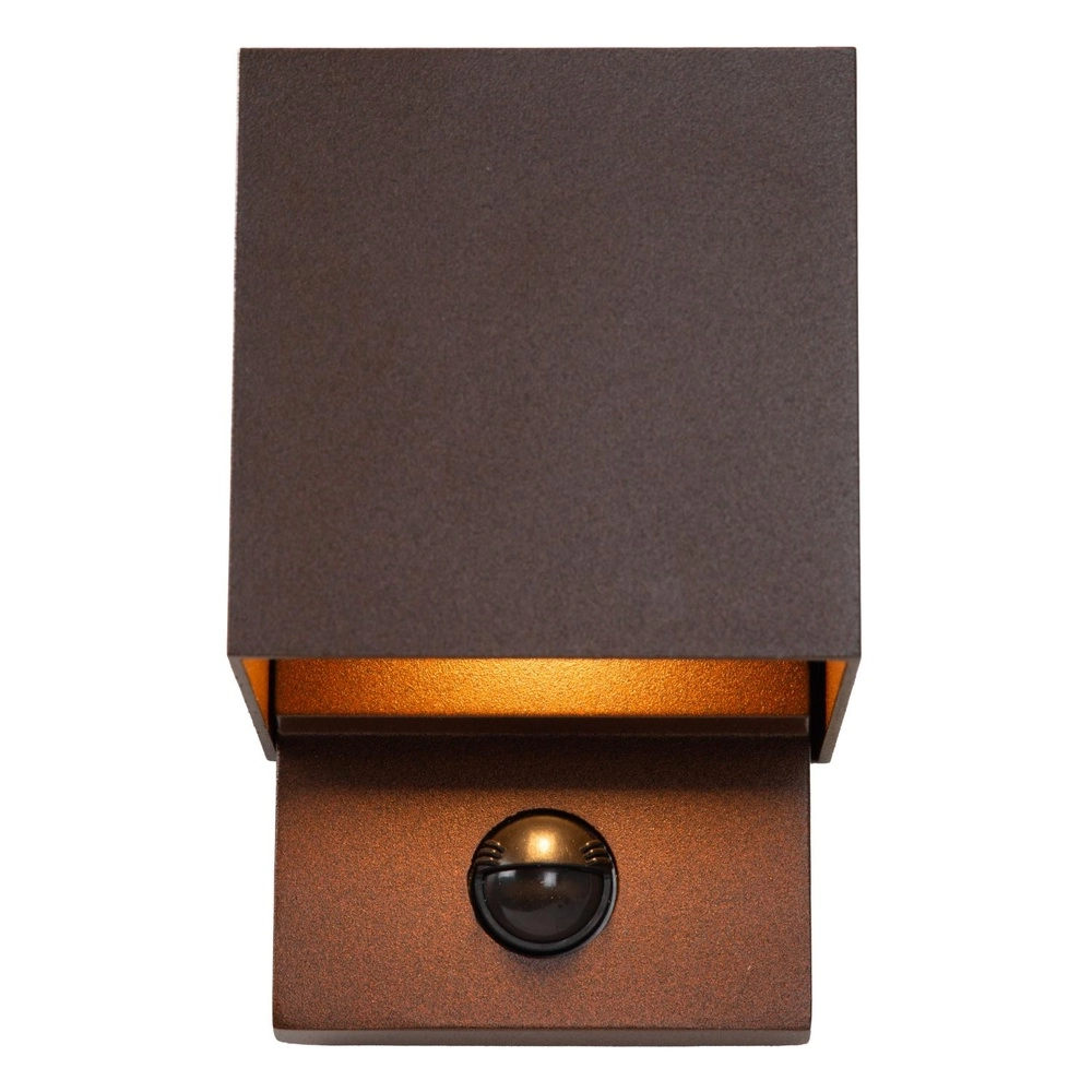 Quadratische Wandlampe Tadzio mit Sensorrostbraun Lucide 5411212690265