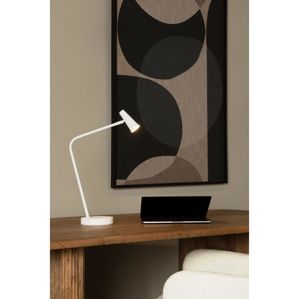 Wiederaufladbare Tischlampe Stirling Weiß Lucide 5411212361257