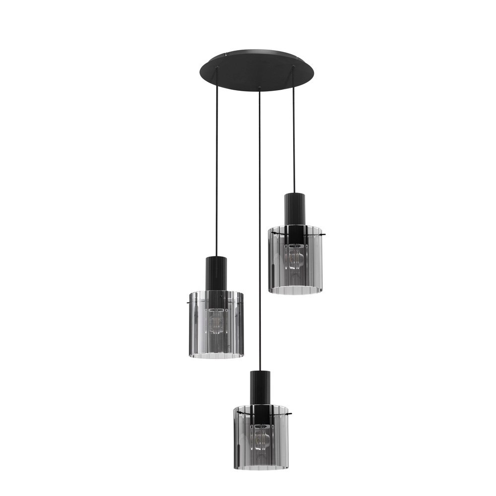 Design-Pendelleuchte Mirbi 3-flammig schwarz rund Lyora 5212017468437