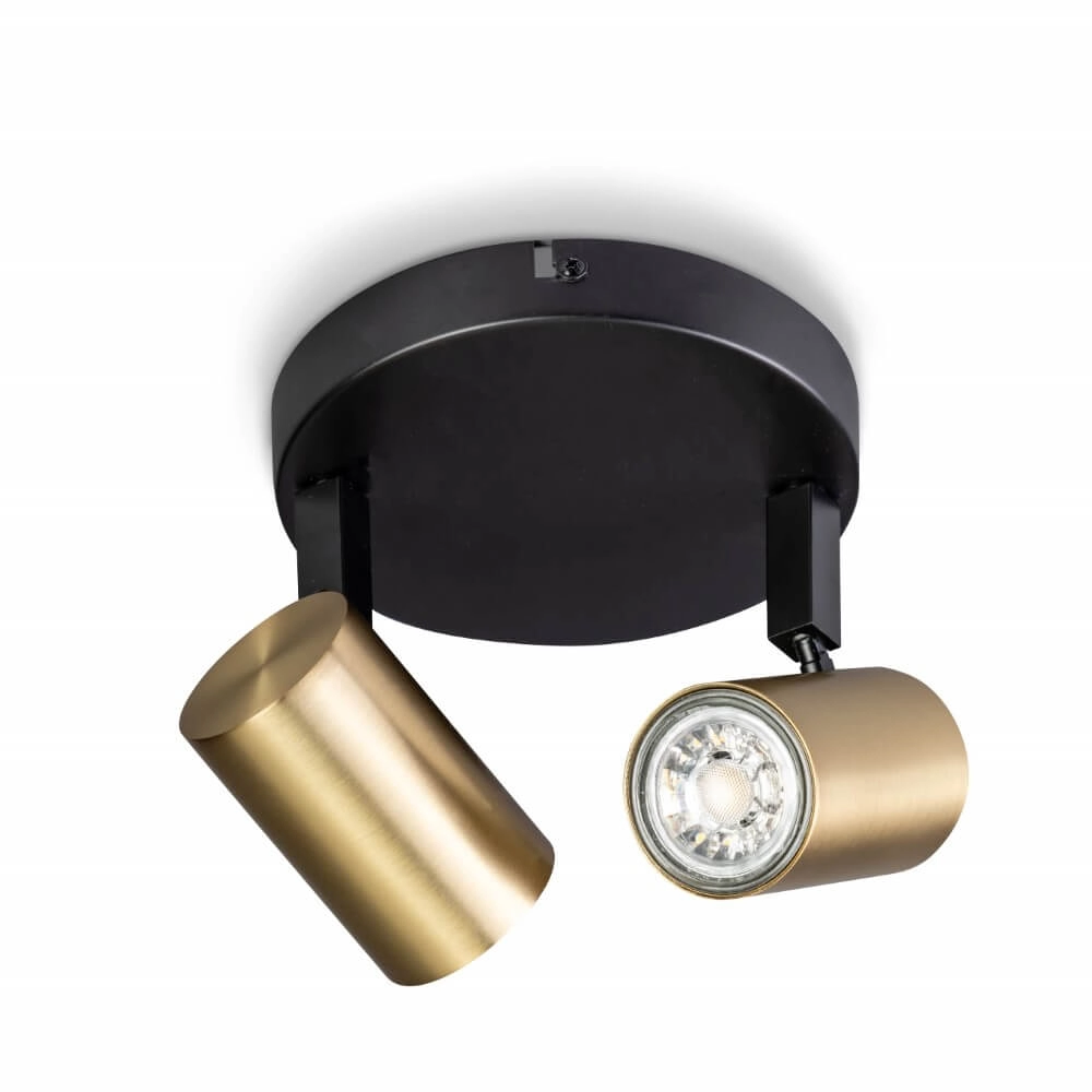 Doppelter Aufbaustrahler The Common schwarz mit gold