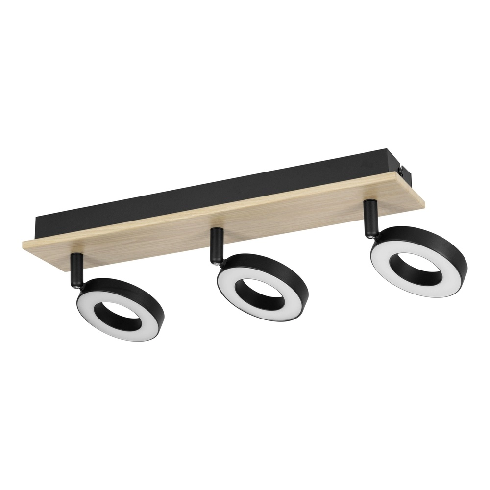 LED-Deckenlicht Rielves 3-Licht mit Holz