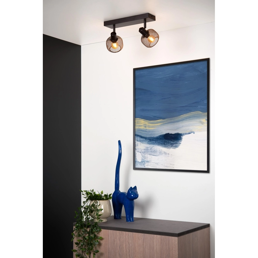 Deckenlicht Maren 2-Licht Schwarz Lucide 5411212771094