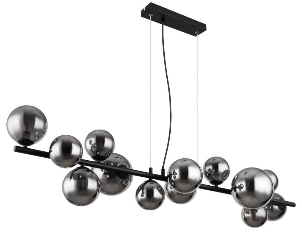 Design-Hängelampe Riha schwarz mit Rauchglas Globo 9007371457823