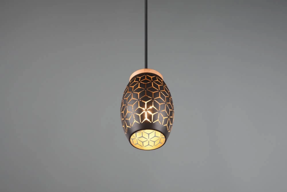 Schwarzgoldene Hängelampe Bidar Design Trio 4017807574883