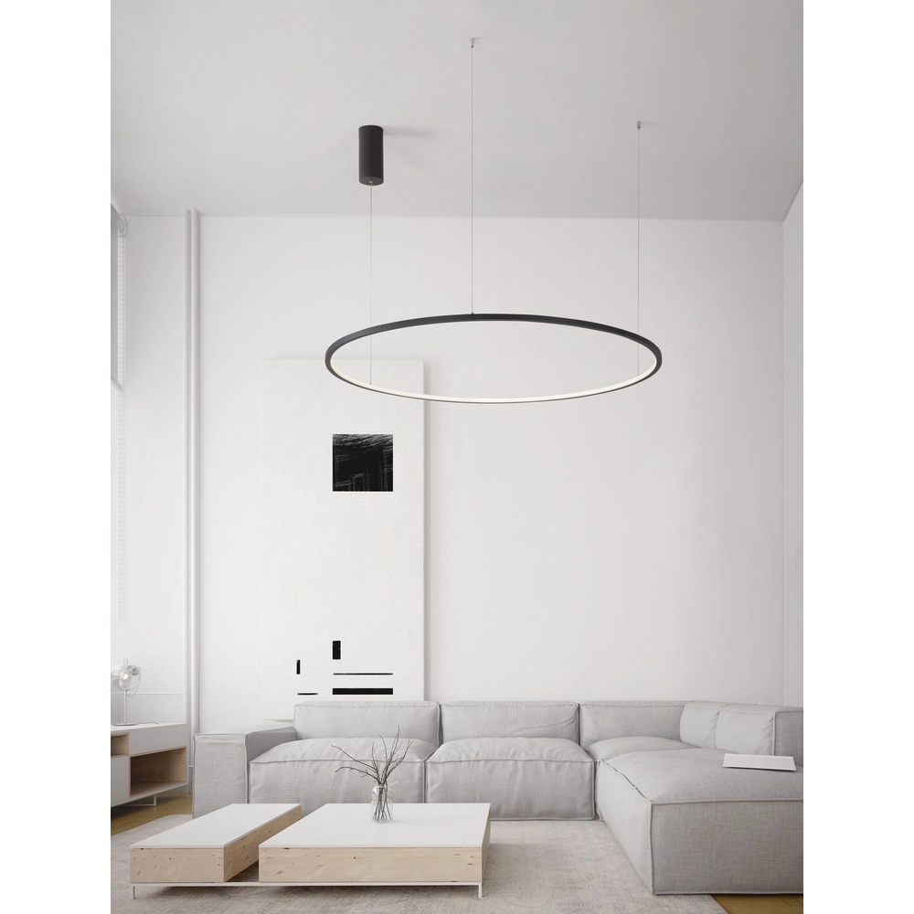 Runde Pendelleuchte Tarquin schwarz Ø 100cm Lyora 5212017438348