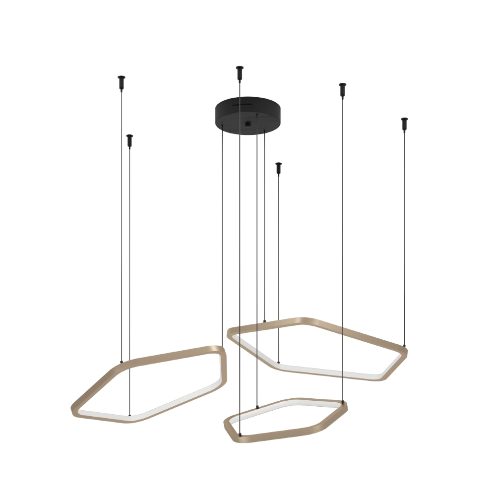 Design-Pendellampe Estrella schwarz mit braun und CCT