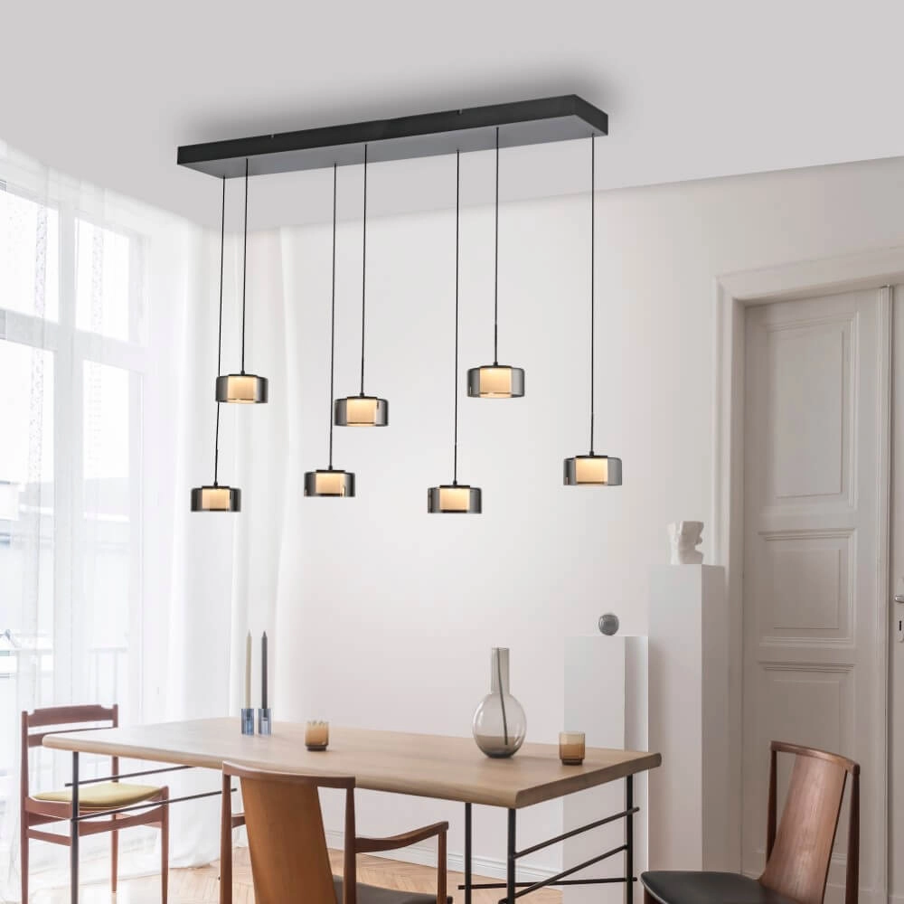 Hängelampe mit 7 Leuchten Rika Schwarz Paul Neuhaus 4012248383094