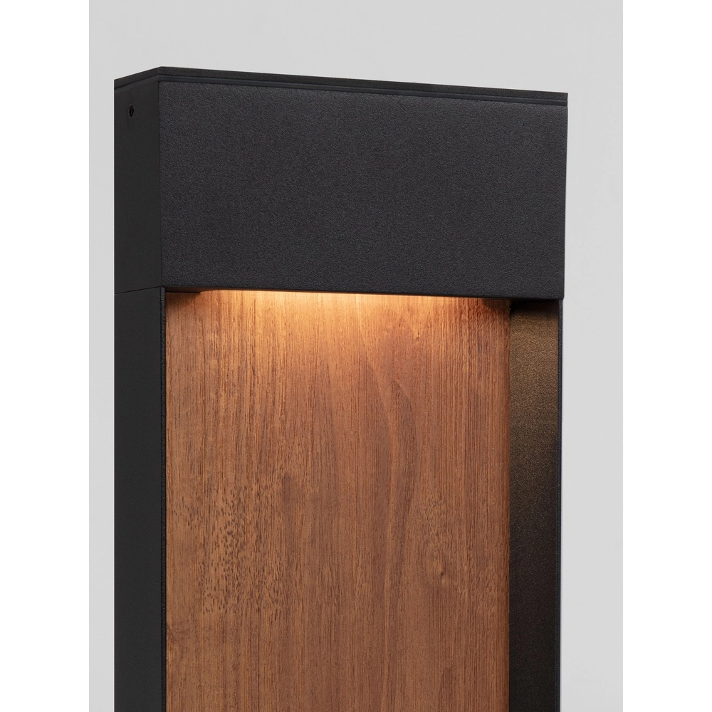 Design-Gartenlampe Noray Schwarz mit Holz 40cm - 3000K Lyora 5212063504325