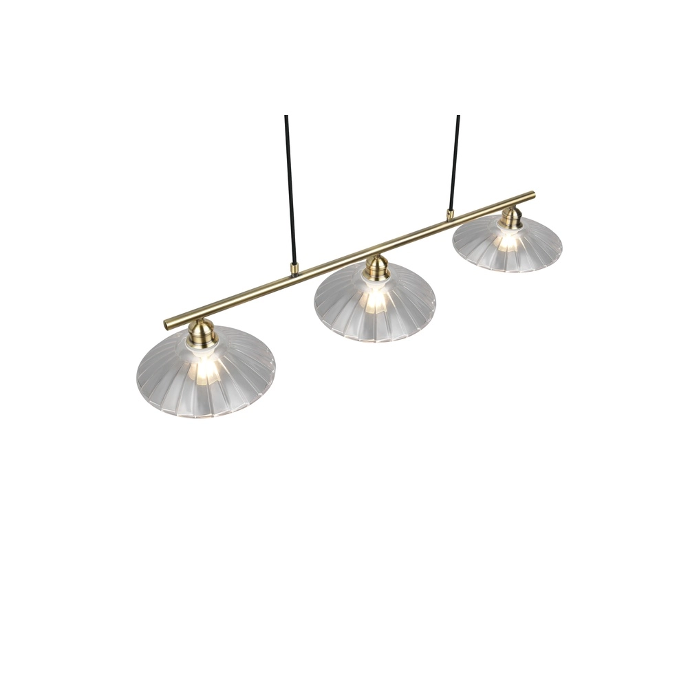 Klassische Pendellampe Eluna 3-Licht alte Messing Trio 4017807682526