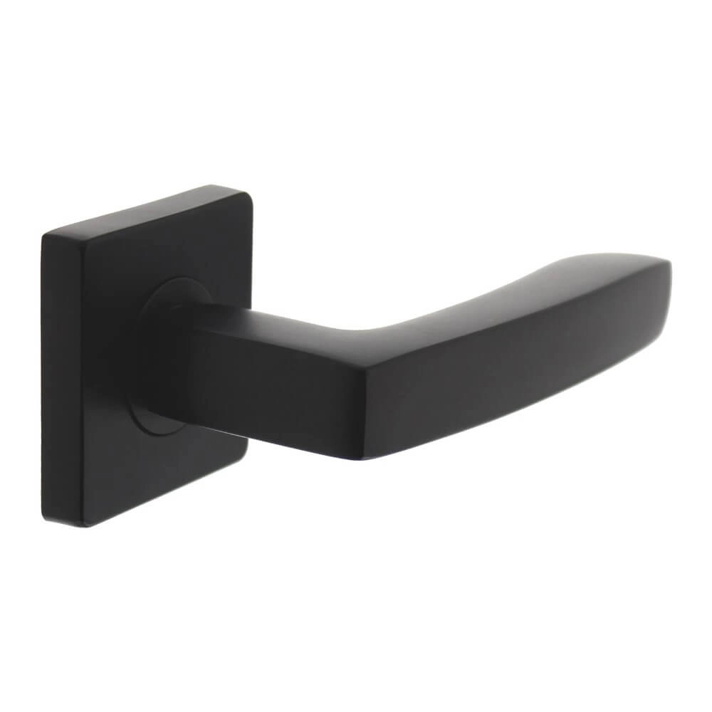 Fester Türgriff Minos Quadratische Rosette schwarz Intersteel 8714186408704