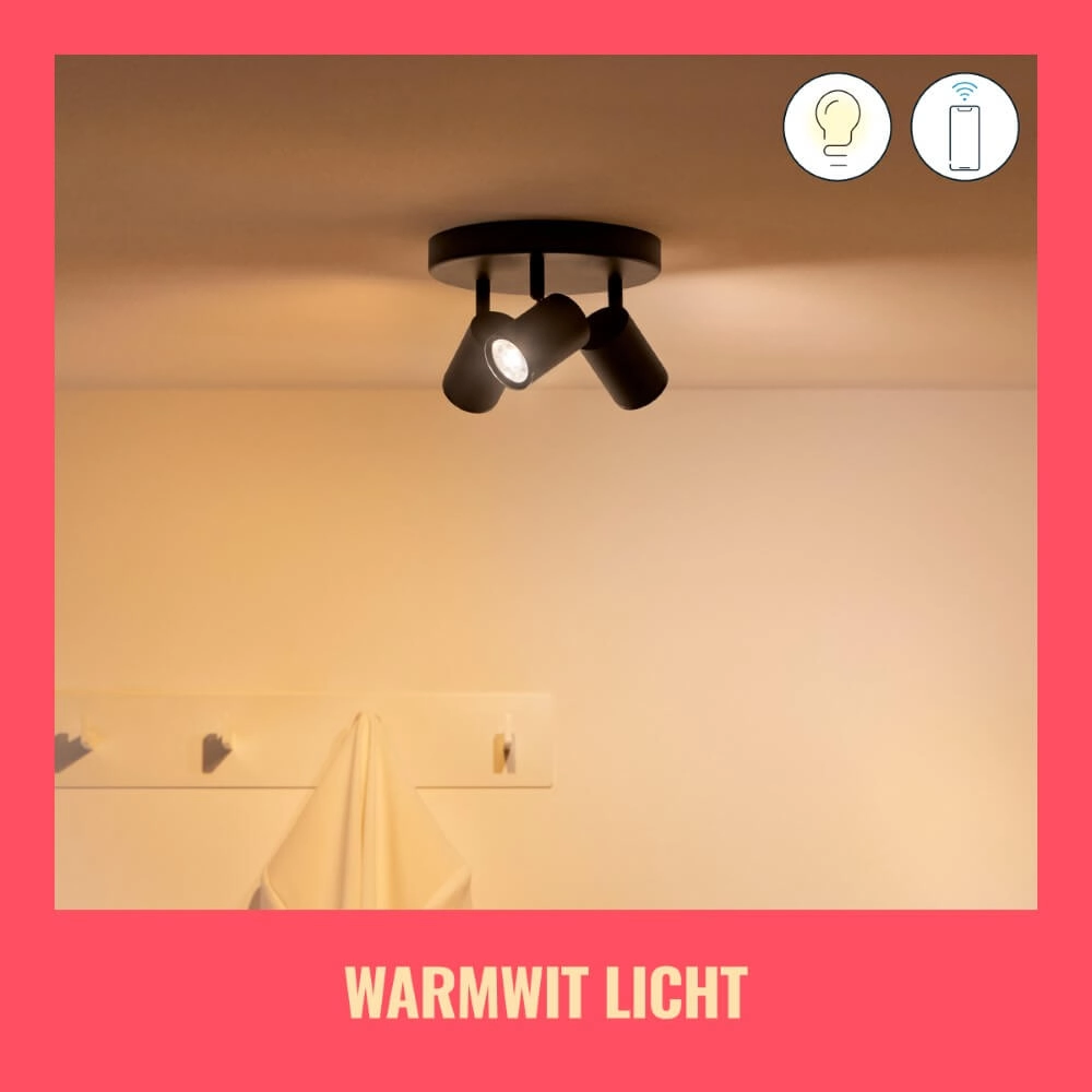 3-flammiger Aufbaustrahler Imageo smart - schwarz WiZ 8719514554535