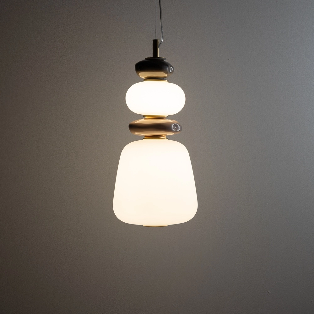 Pendellampe Ceramic Led Ø 17 cm Keramik und Glas Lyora 5903139117029