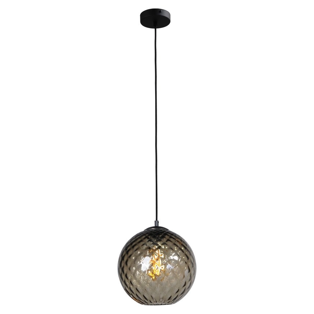 Hängelampe aus schwarzem Glas Baloton Ø 30cm