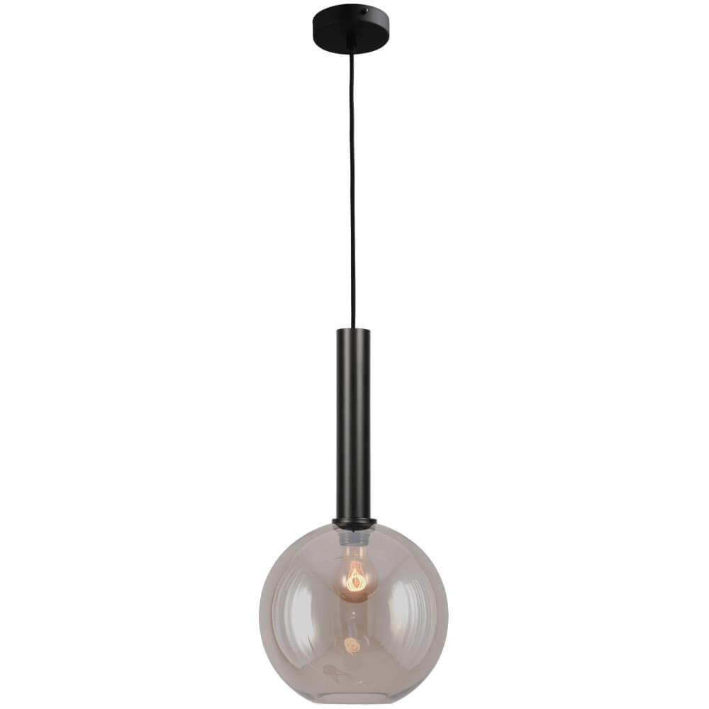 Hängelampe Ø 25cm Bella 2 Schwarz mit goldenem Glas