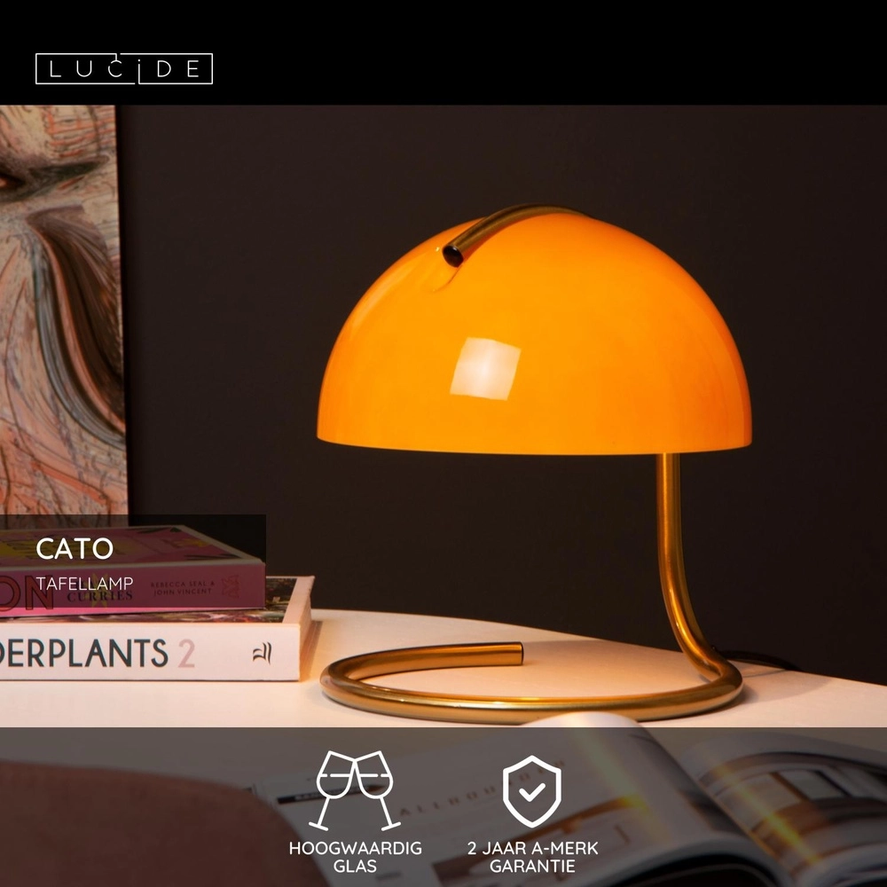 Klassische Tischlampe Cato Orange Lucide 5411212460875