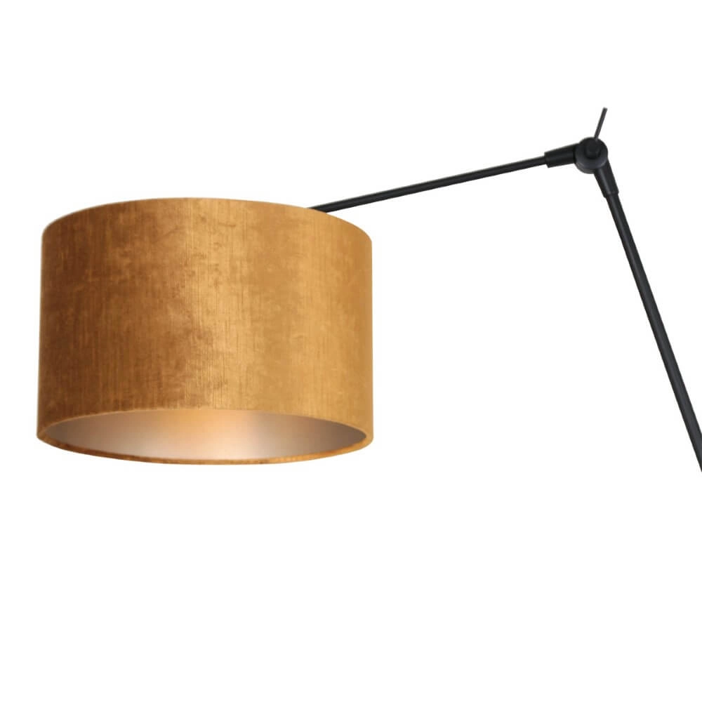 Ländliche Wandlampe Prestige Chic schwarz mit goldenem Samt Steinhauer 8712746145939